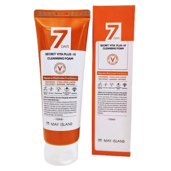 Вітамінізуюча та освітлююча пінка для вмивання May Island 7 Days Secret Vita Plus-10 Cleansing Foam 150 ml