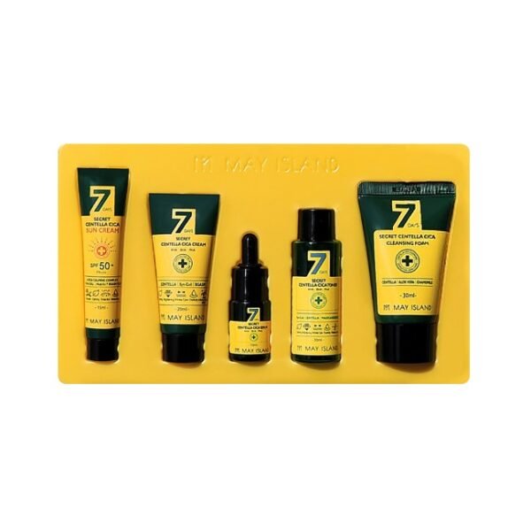 МІНІ НАБІР для проблемної шкіри з центелою AHA, BHA, PHA кислотами MAY ISLAND 7 DAYS SECRET CENTELLA CICA MINI KIT 5 SET