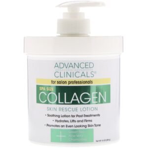 Професійний омолоджуючий лосьйон для тіла з колагеном, екстр зелел чаю, алое, ромашки Advanced Clinicals, Collagen, Skin Rescue Lotion 454g