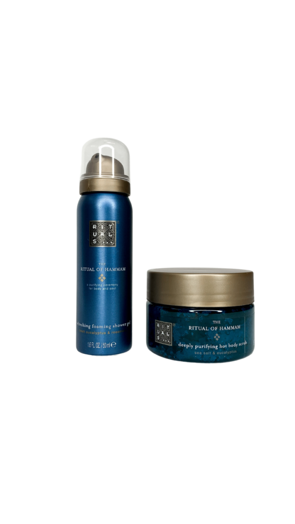 НАБІР скраб для тіла та піна для душу на основі екстр розмарину та евкаліпту The Ritual of Hammam Purifying Treatment (sh/foam/50ml+ b/scrub/125g)