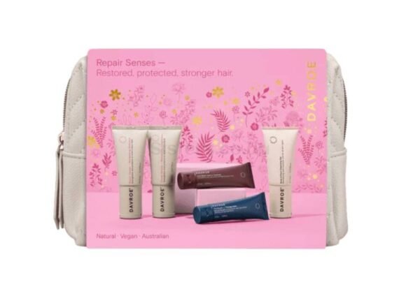 Відновлювальний набір засобів для пошкодженого волосся: шампунь, кондиціонер, незмивна маска та спрей для обєму Davroe Repair Traveller Kit
