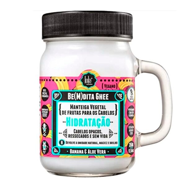 Веганська глибоко зволожувальна маска для волосся з екстр. алое, банана та натуральними оліями Lola BeMdita Ghee Hidratacao Banana e Aloe Vera 100g