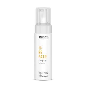 Відновлювальний незмивний мус-кондиціонер для тонкого волосся з олією камелії, росл мікрокератином та керамідами Framesi Morphosis Repair Plumping Mousse 150ml