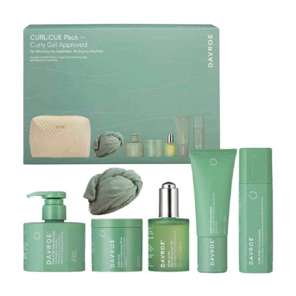 Лімітований веганський подарунковий набір засобів по догляду за кучерявим волоссям Set 7 Davroe Curlicue Pack Curly Girl Approved
