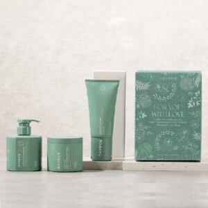 Лімітований веганський подарунковий набір засобів по догляду за кучерявим волоссям (детокс)  DAVROE Curlicue Cleansing Clay Set 4