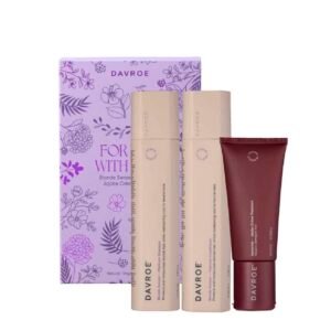 Лімітований набір по догляду за світлим волоссям (шампунь, кондиціонер, крем з жожоба) Davroe Blonde Senses Replenish Jojoba Creme Treatment