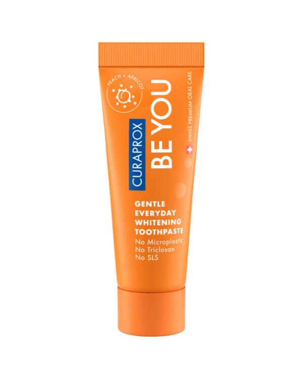 Професійна відбілююча зубна паста зі смаком персика і абрикосу, фтором та комплексом натуральних ферментів Curaprox Be You Peach 10ml