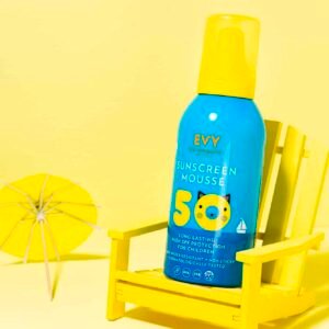 Гіпоалергенний, водостійкий, сонцезахисний мус для дітей та немовлят  EVY Technology sunscreen mousse kids spf 50, 150 ml