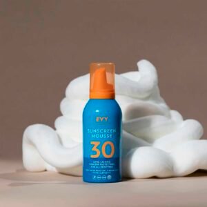 Сонцезахисний водостійкий мус захищає від УФ-випромінювання з хімічними фільтрами, антиоксидантами, вітамінами Е, С EVY Technology sunscreen mousse spf 30, 100 ml