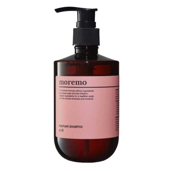 Відновлювальний безсульфатний шампунь з екстрактами лаванди, волошки, спіруліни, лотоса, ромашки, гідролізованими кукурудзяними, пшеничними протеїнами Moremo Repair Shampoo R 300ml