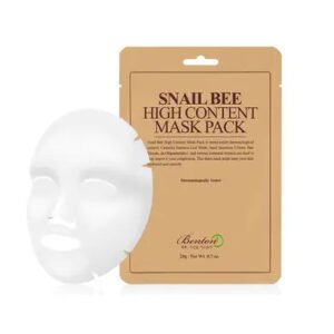 Тканинна маска з муцином равлика та бджолиною отрутою Benton Snail Bee High Content Mask Pack, 20 g