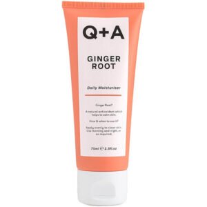 Зволожувальний крем для обличчя на основі кореня імбиру, з соняшниковою олією та олією виноградних кісточок Q+A - Ginger Root - Daily Moisturiser - 75ml