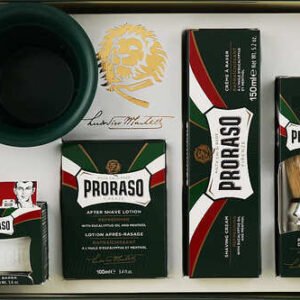 Професійний набір для гоління: крем перед голінням, крем для гоління, крем після гоління, помазок та чаша Proraso Classic Shaving Set Metal 5