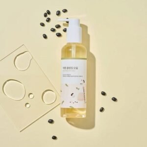 Гідрофільна олія з екстрактом чорних соєвих бобів, натуральними оліями: оливковою, соняшниковою, ромашки, ліпо-гідрокси-кислотою Round Lab Soybean Cleansing Oil 200 ml