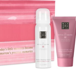 НАБІР засобів для тіла з ароматом вишні та рисового молока The Ritual of Sakura S (піна для душу, скраб, крем, спрей)