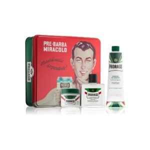 Професійний набір для гоління: крем перед, крем для та крем після гоління з екстр ментолу та евкаліпту Proraso Vintage Selection Gino Refreshing 100/150/100ml