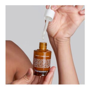 Антиоксидантна сироватка з вітамінами A, C і E, феруловою кислотою, екстрактом куркуми та ресвератролом Transparent Lab Protect + Correct Serum 30ml