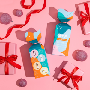 Подарунковий набір косметики (Hyaluron Acid Cleansing Gel, Niacinamide Daily Toner, Vit. C Brightening Serum, Ceramide Face Cream) Q+A Skincare Heroes