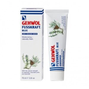 Голубий бальзам для сухої шкіри з олією розмарину, лаванди, гірської сосни, камфори та ментолом Gehwol Fusskraft Blue Intensive Cream 75ml
