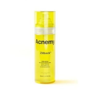 Спрей для проблемної шкіри тіла з акне з BHA і AHA кислотами та лимонною водою Acnemy Zitback body spray for acne-prone skin 80ml