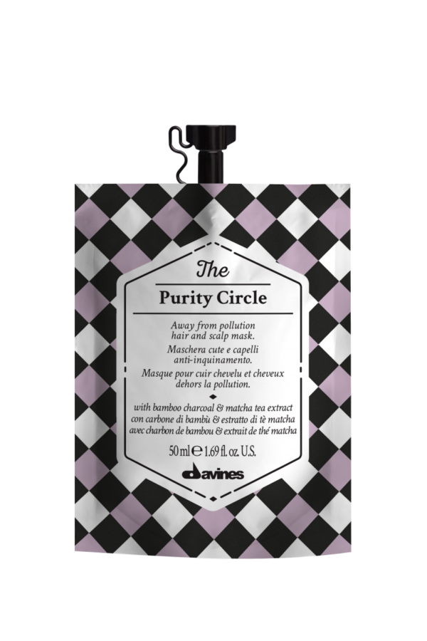 Маска-детокс для волосся та шкіри голови з бамбуковим вугіллям та екстрактом Матчі, олією жожоба, токоферолом Davines The Purity Circle 50ml