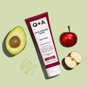 Мініформат Очищувальний гель для тіла з гіалуроновою кислотою з ароматом свіжого яблука та авокадо Q+A Hyaluronic Acid Body Wash 50ml