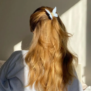 Заколка-метелик для волосся (білий мармур) EMI JAY Papillon Clip Meringue