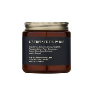 Свічка для масажу з ароматом апельсина, бергамоту, ванілі, пачулі, полуниці, троянди та чорного перцю POETRY HOME L’etreinte De Paris 95g