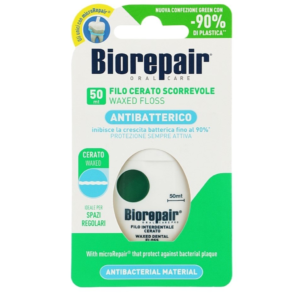 Зубна нитка-флос воскована Щоденний захист з гідроксиапатитом та цинком РСА Biorepair Waxed Dental Floss 50 м