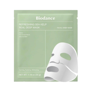 Гідрогелева маска з морськими водоростями, мадекассосідом, екстрактом кореня ірису Biodance Refreshing Sea Kelp Real Deep Mask 34g