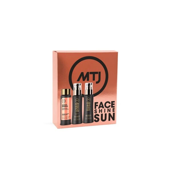 Набір для догляду за обличчям (крем для обличчя SPF15, мерехтливий лосьйон, крем після засмаги) MTJ Face Shine Sun Kit
