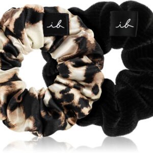 Резинка-браслет для волосся чорна, леопардова Invisibobble Sprunchie Original Style Icon The Iconic Beauties 2шт