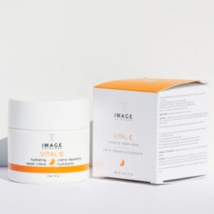 Нічний крем з антиоксидантами містить вітаміни А, С (20%), гіалуронову кислоту, цераміди, олію жожоба, королівського мандарину Image Skincare Vital C Hydrating Repair Cream 57g